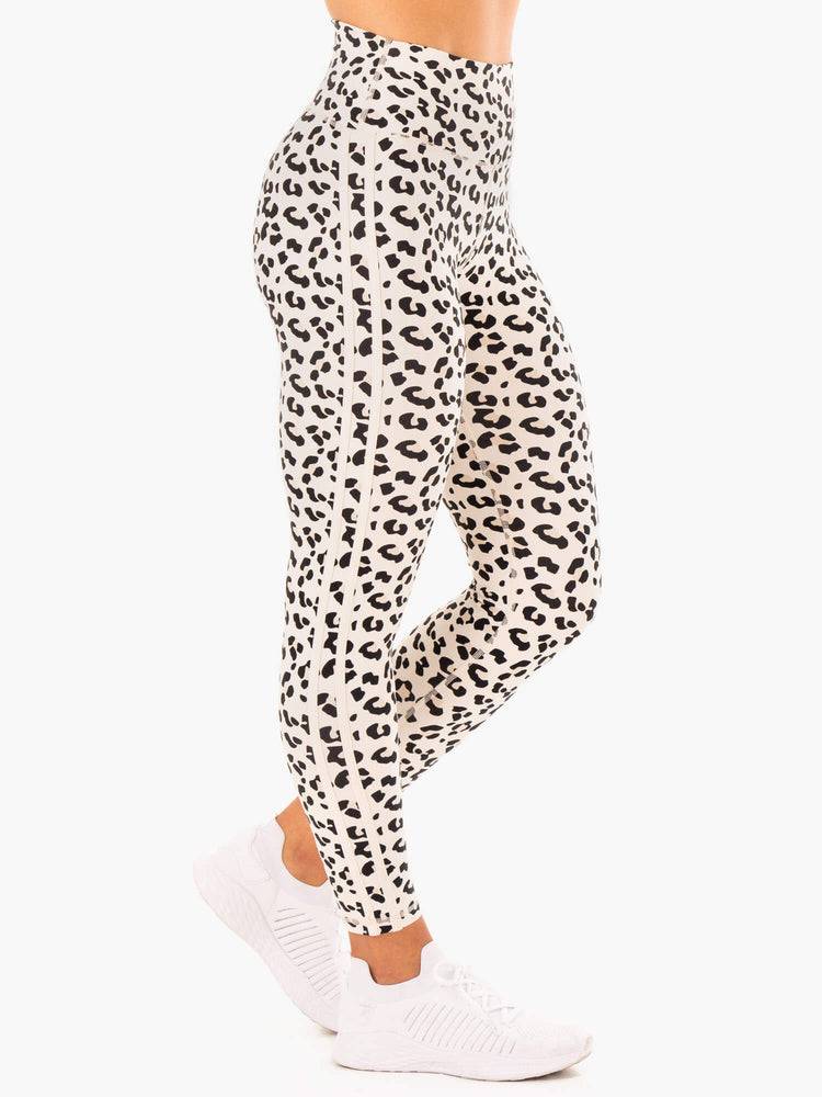 Ivory Leopard Ryderwear Women Leggings Evolution High Waisted Scrunch Women\'s Leggings | AU1735CE