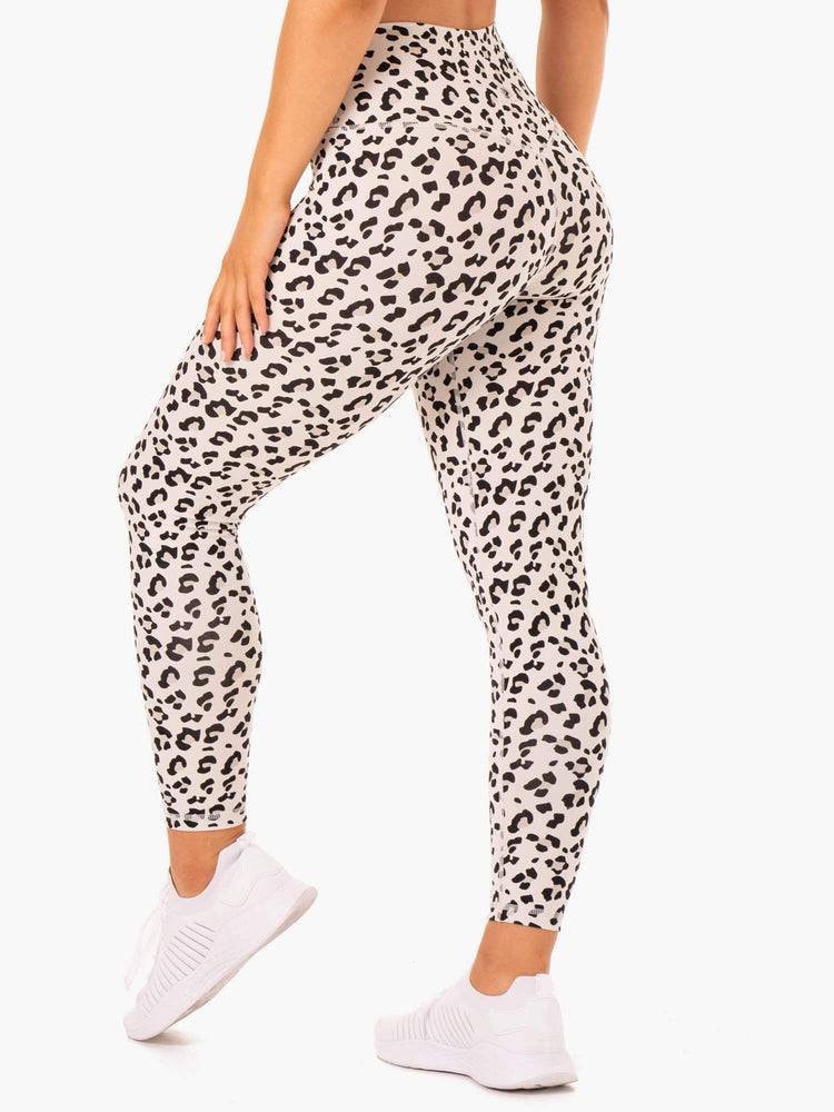 Ivory Leopard Ryderwear Women Leggings Hybrid Full Length Women's Leggings | AU1751SO