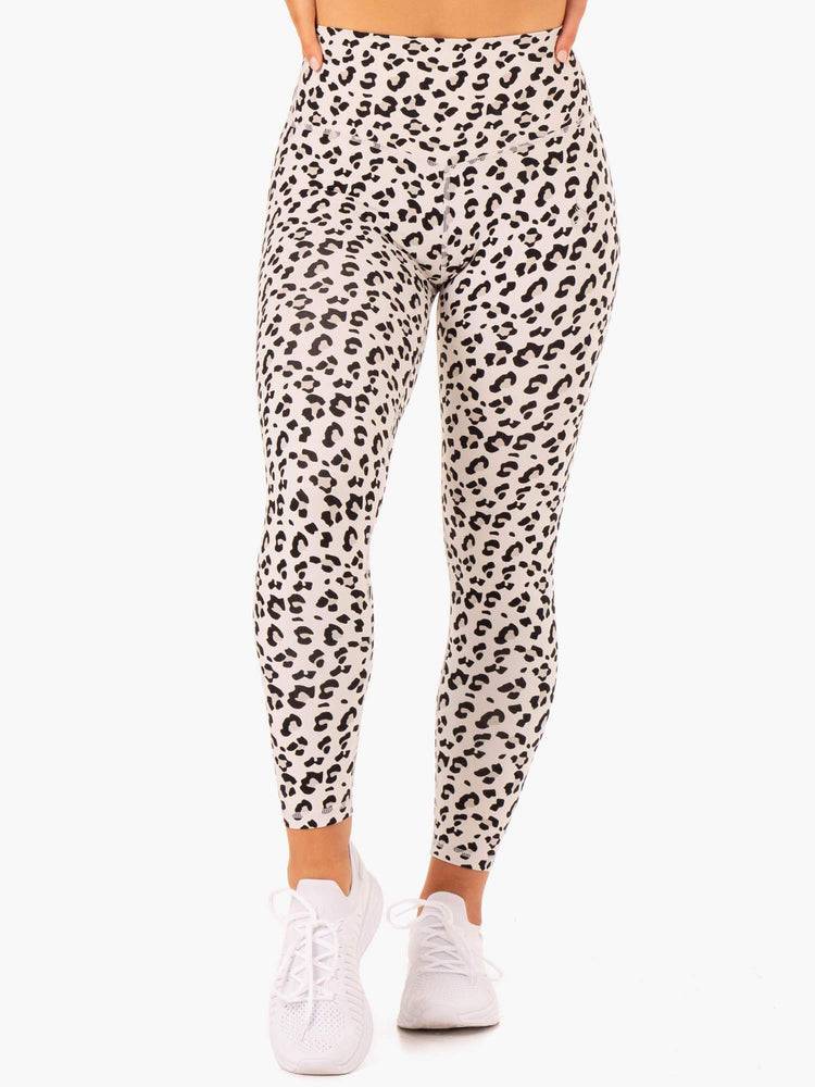 Ivory Leopard Ryderwear Women Leggings Hybrid Full Length Women\'s Leggings | AU1751SO