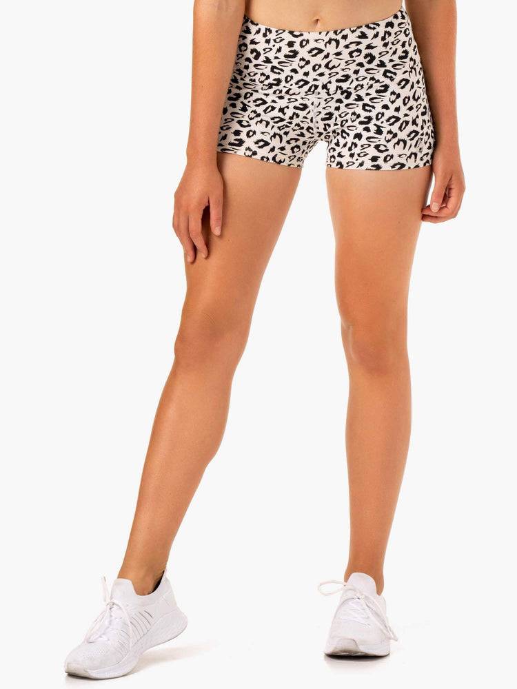 Ivory Leopard Ryderwear Women Shorts Adapt High Waisted Scrunch Women\'s Shorts | AU1939KI