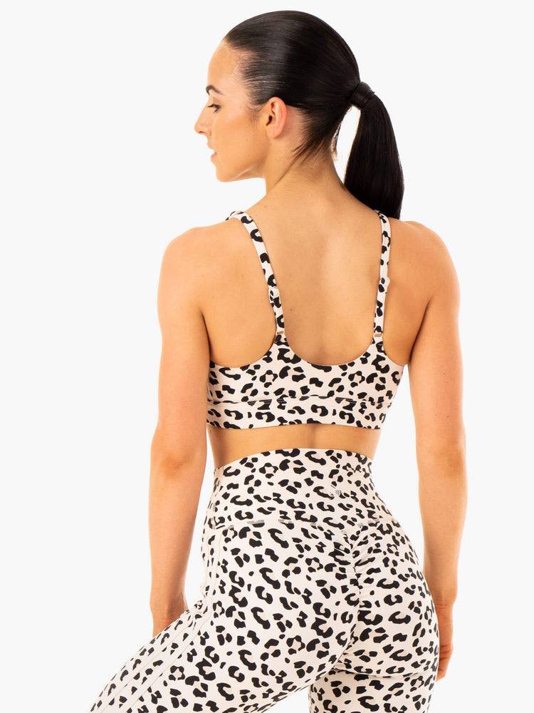 Ivory Leopard Ryderwear Women Sports Bra Evolution Women's Sports Bra | AU2444SO