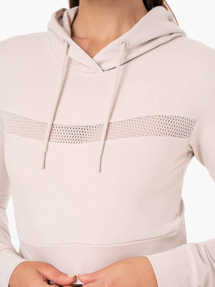 Ivory Ryderwear Women Hoodie Hybrid Fitted Women's Hoodie | AU1681ZG