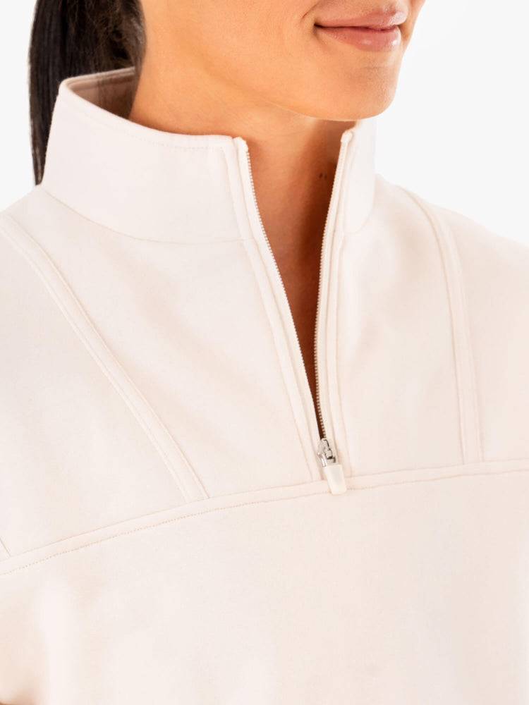 Ivory Ryderwear Women Sweaters Evolution Half Zip Women's Sweaters | AU2582RW