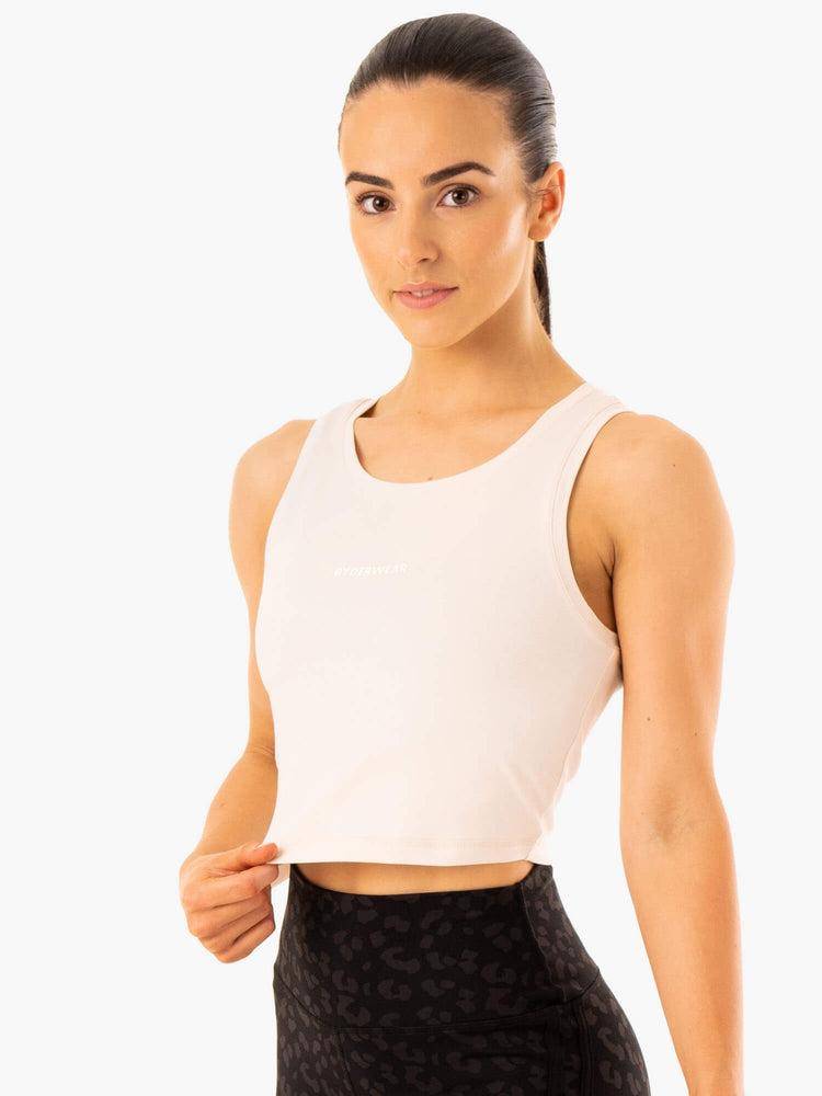 Ivory Ryderwear Women Tanks Evolution Cotton Women's Tanks | AU2929SO