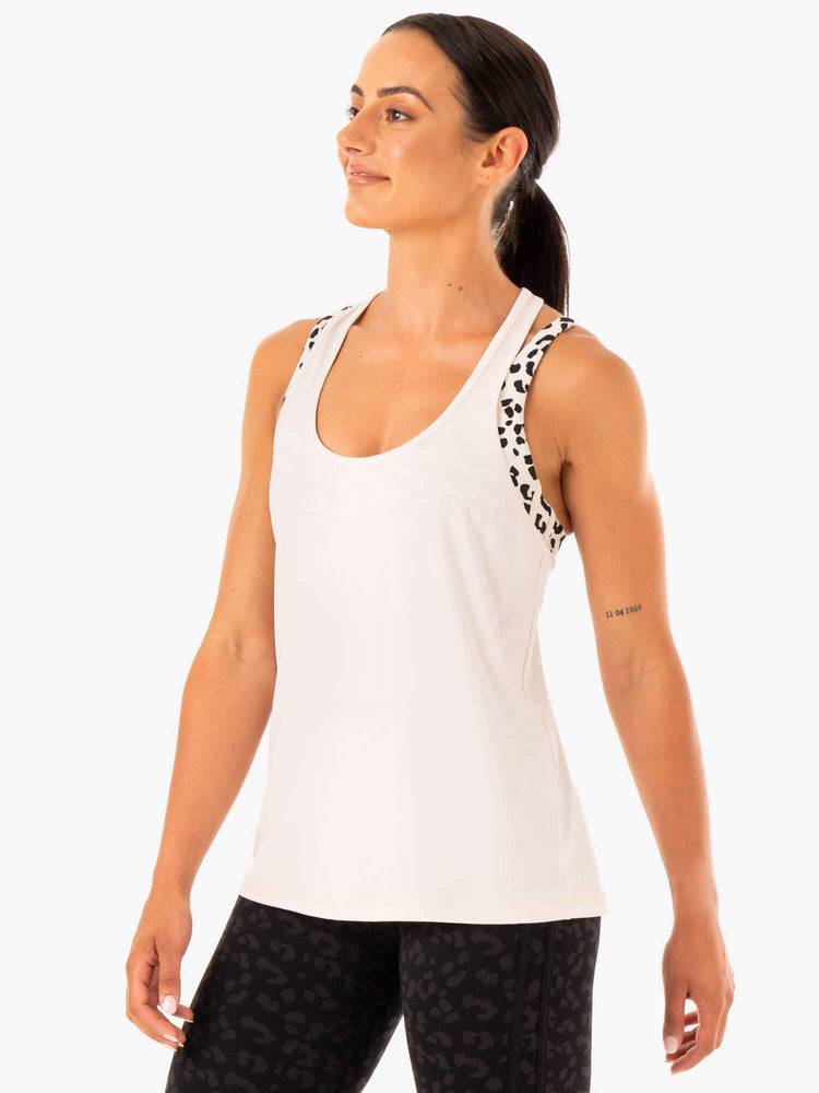 Ivory Ryderwear Women Tanks Evolution Racer Back Women's Tanks | AU2914OR