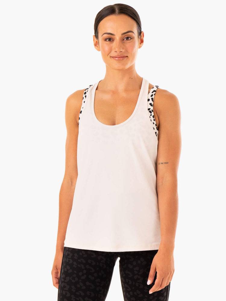 Ivory Ryderwear Women Tanks Evolution Racer Back Women\'s Tanks | AU2914OR