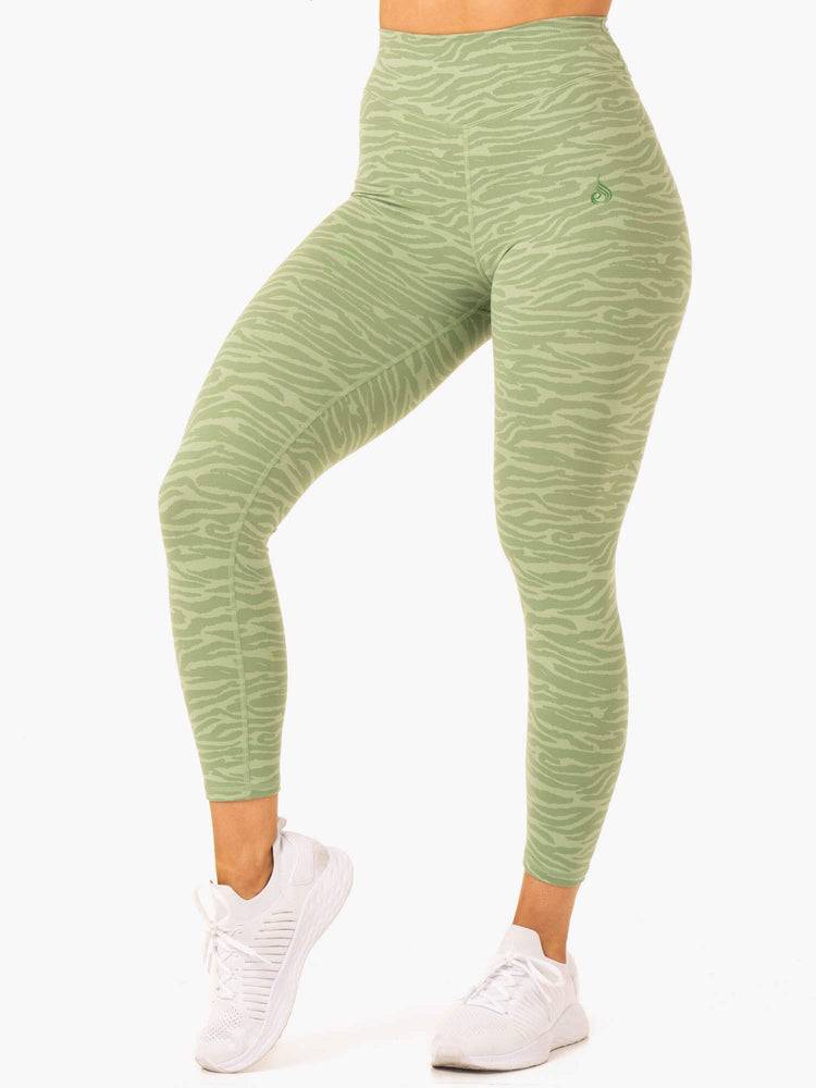 Jade Green Zebra Ryderwear Women Leggings Transform High Waisted Women's Leggings | AU1826OR