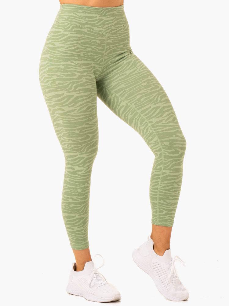 Jade Green Zebra Ryderwear Women Leggings Transform High Waisted Women's Leggings | AU1826OR