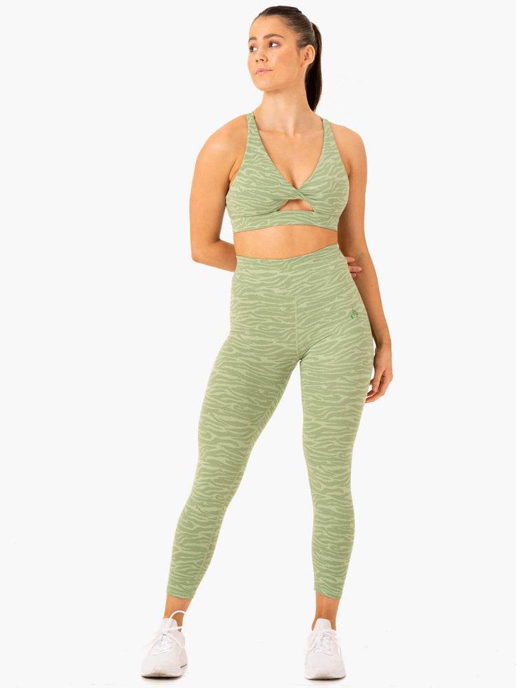 Jade Green Zebra Ryderwear Women Leggings Transform High Waisted Women's Leggings | AU1826OR