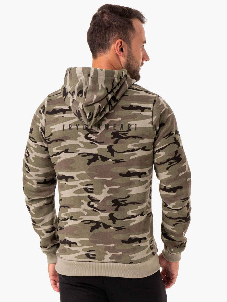 Khaki Camo Ryderwear Men Hoodie Camo Tech Pullover Men's Hoodie | AU1456EX