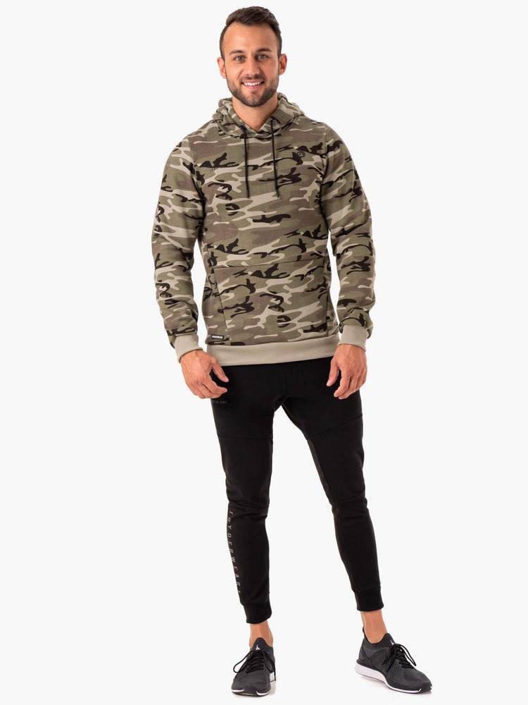 Khaki Camo Ryderwear Men Hoodie Camo Tech Pullover Men's Hoodie | AU1456EX