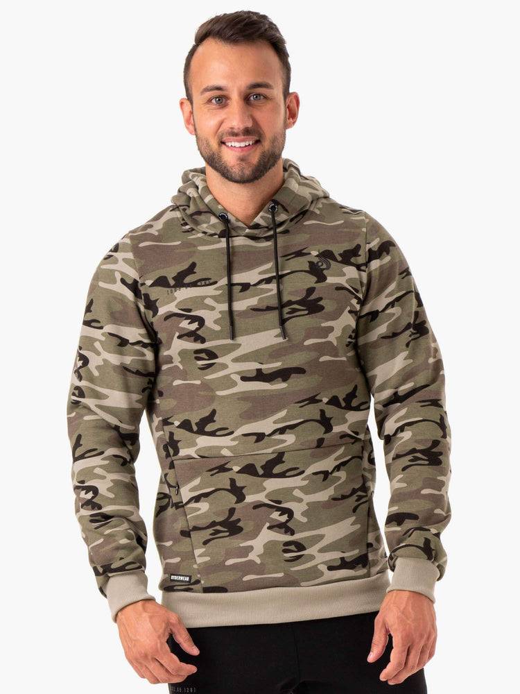 Khaki Camo Ryderwear Men Hoodie Camo Tech Pullover Men\'s Hoodie | AU1456EX