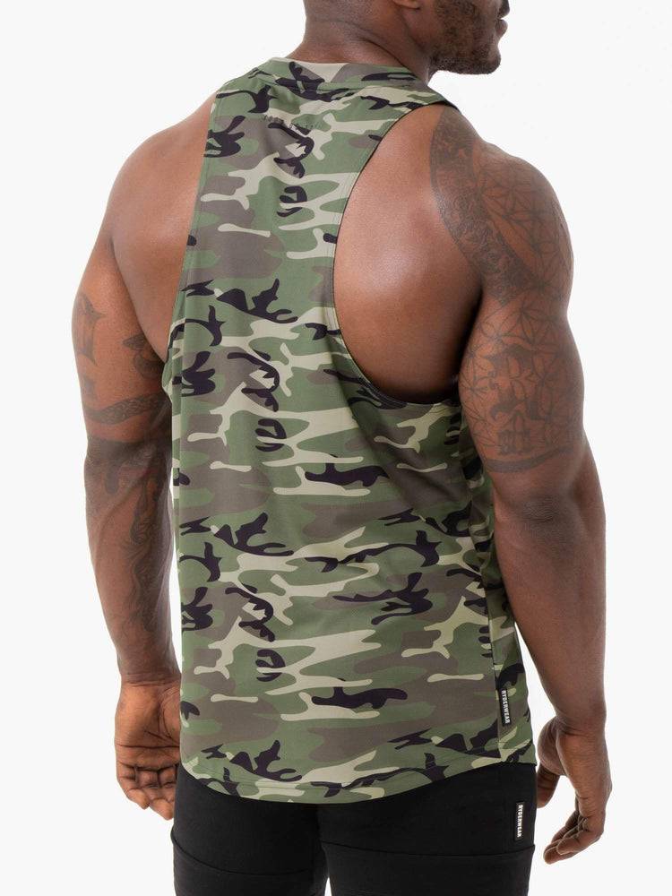 Khaki Camo Ryderwear Men Tanks Camo Tech Mesh Baller Tank Men's Tanks | AU1074AP