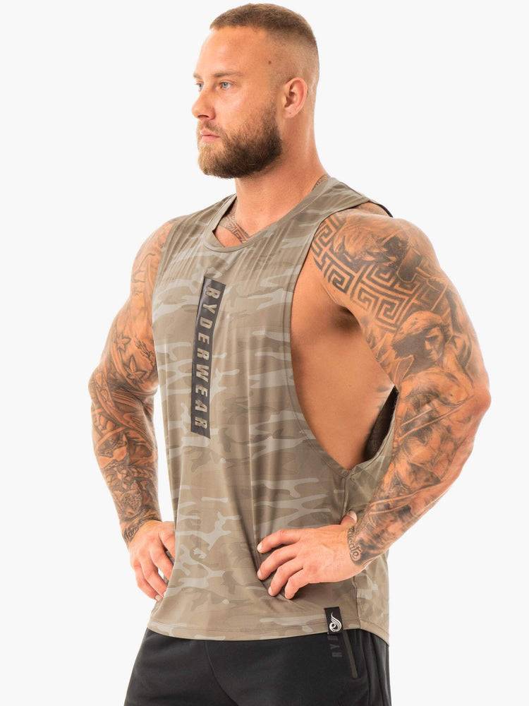 Khaki Camo Ryderwear Men Tanks Combat Baller Tank Men's Tanks | AU1078GL