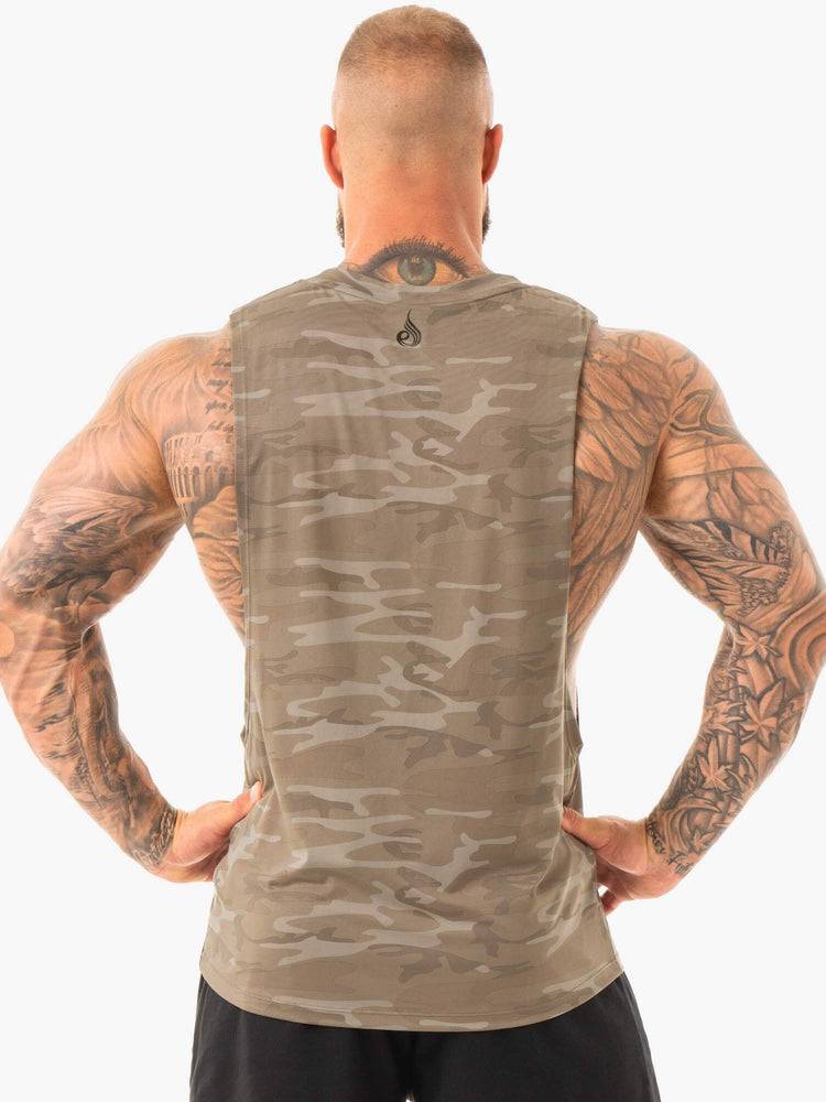 Khaki Camo Ryderwear Men Tanks Combat Baller Tank Men's Tanks | AU1078GL