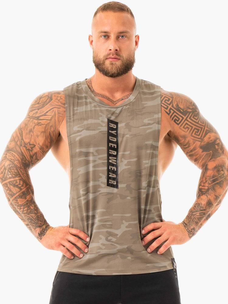 Khaki Camo Ryderwear Men Tanks Combat Baller Tank Men\'s Tanks | AU1078GL