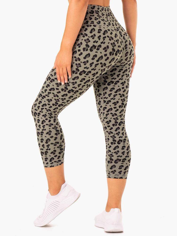 Khaki Leopard Ryderwear Women Leggings Hybrid 7/8 Women's Leggings | AU1827PQ