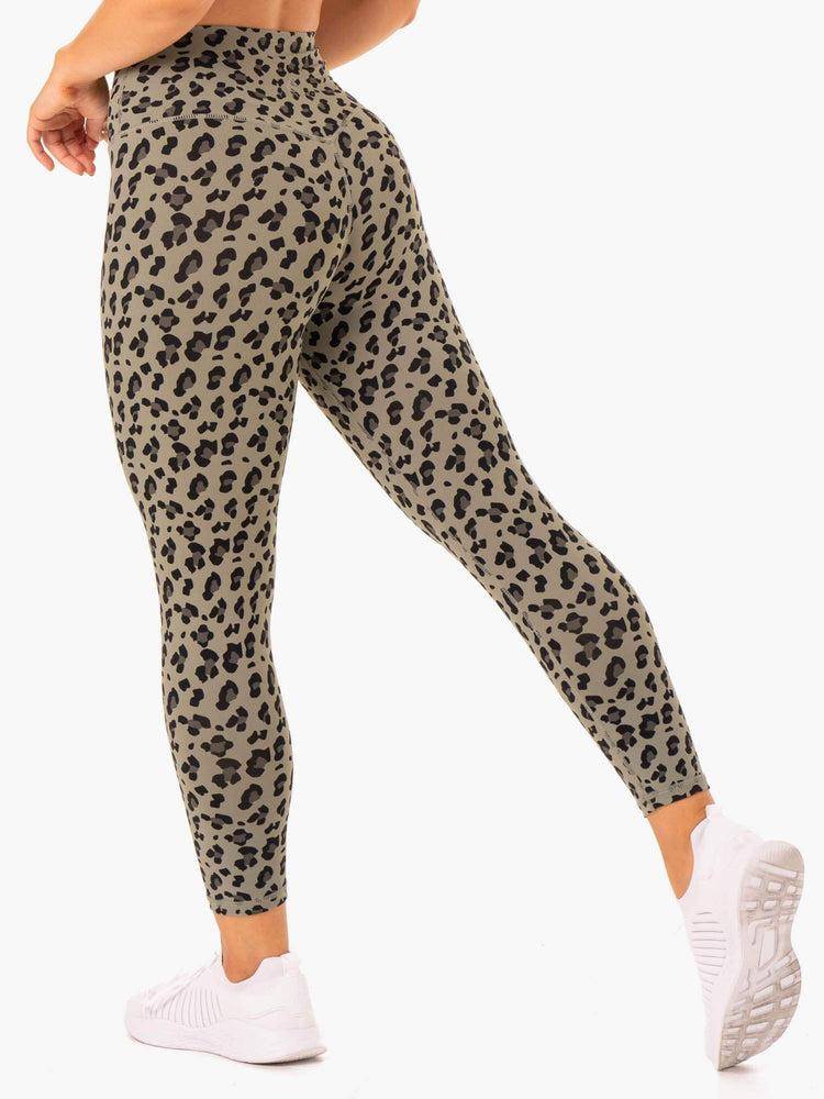 Khaki Leopard Ryderwear Women Leggings Hybrid Full Length Women's Leggings | AU1885HK