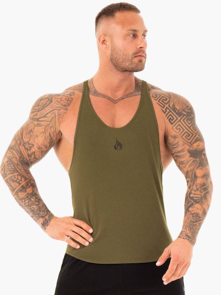 Khaki Ryderwear Men Gym Stringers Active T-Back Men\'s Gym Stringers | AU1495HK