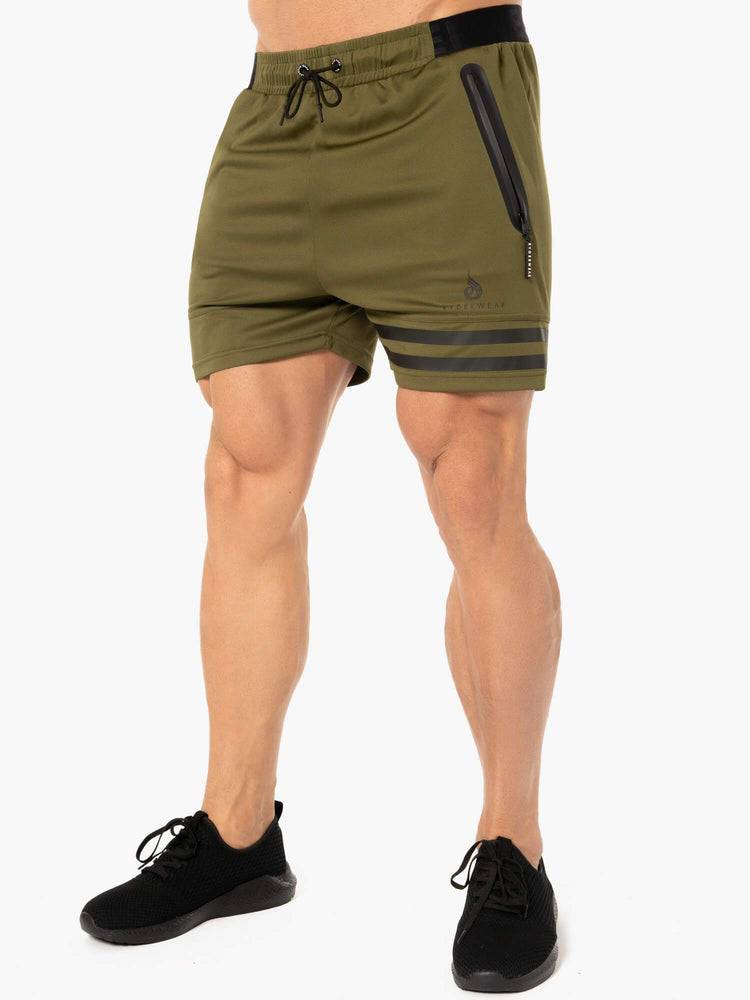 Khaki Ryderwear Men Shorts Evo Training Men's Shorts | AU1366JJ