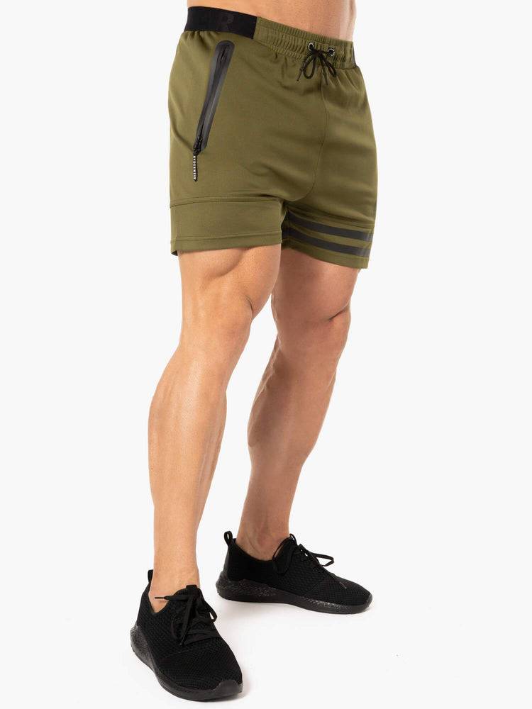 Khaki Ryderwear Men Shorts Evo Training Men's Shorts | AU1366JJ