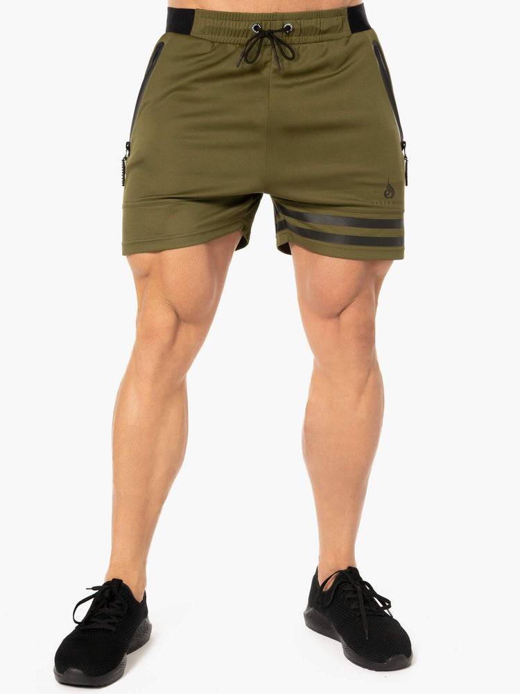 Khaki Ryderwear Men Shorts Evo Training Men\'s Shorts | AU1366JJ