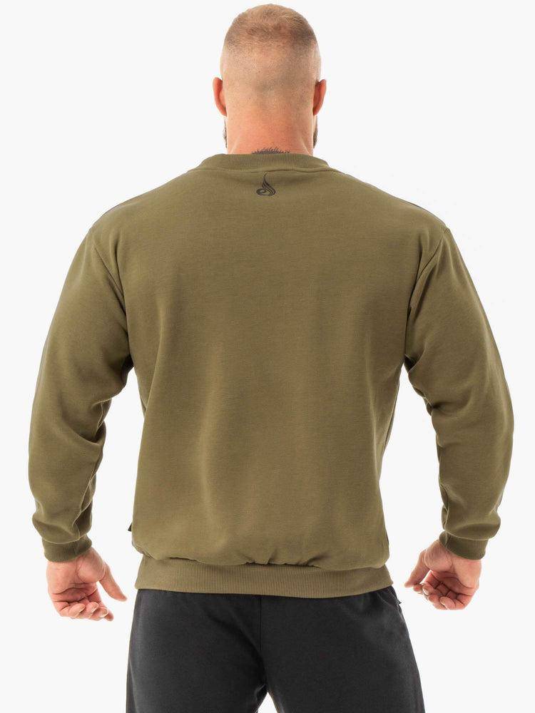 Khaki Ryderwear Men Sweaters Force Pullover Men's Sweaters | AU1321BC