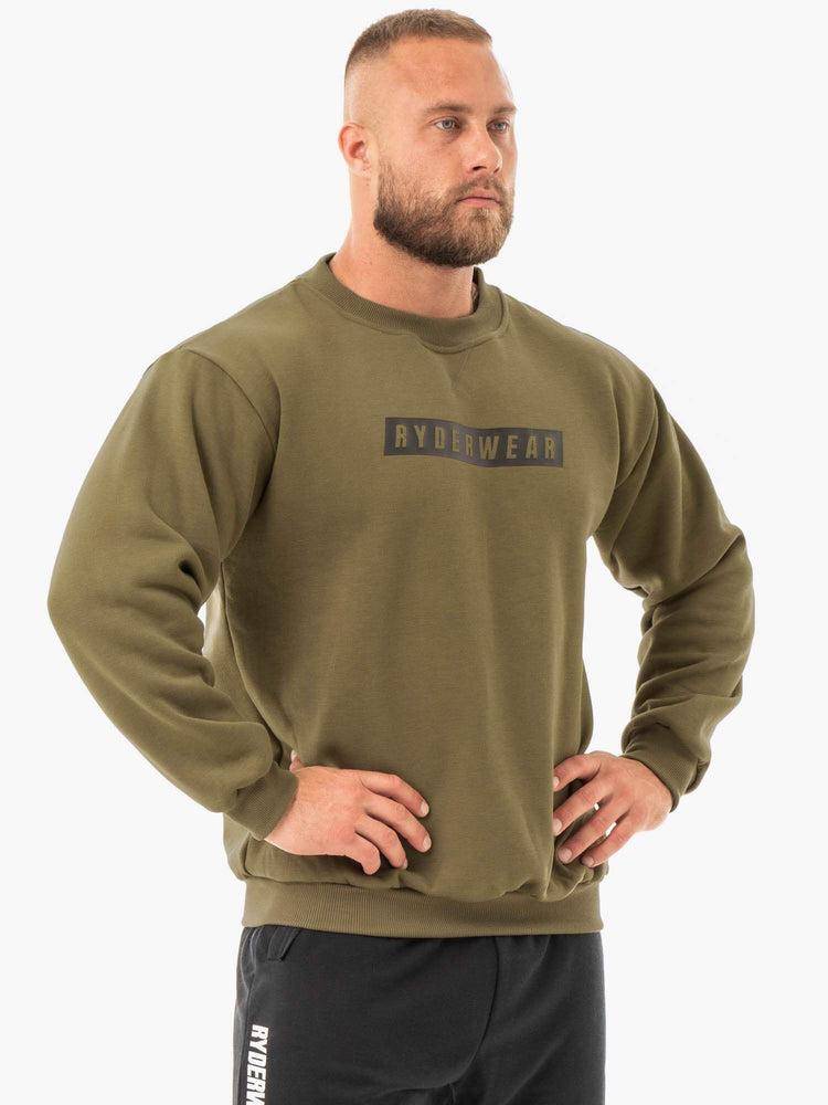 Khaki Ryderwear Men Sweaters Force Pullover Men's Sweaters | AU1321BC