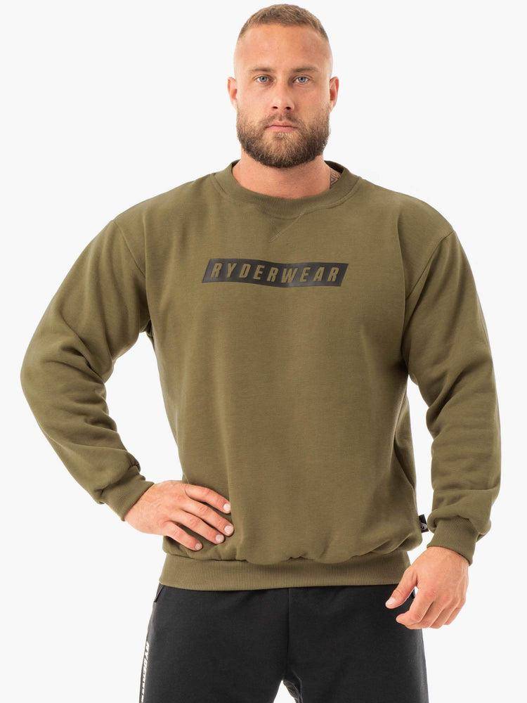 Khaki Ryderwear Men Sweaters Force Pullover Men\'s Sweaters | AU1321BC