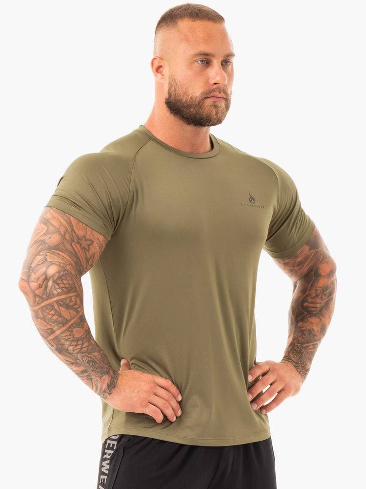 Khaki Ryderwear Men T Shirts Breeze Men's T Shirts | AU1203PQ