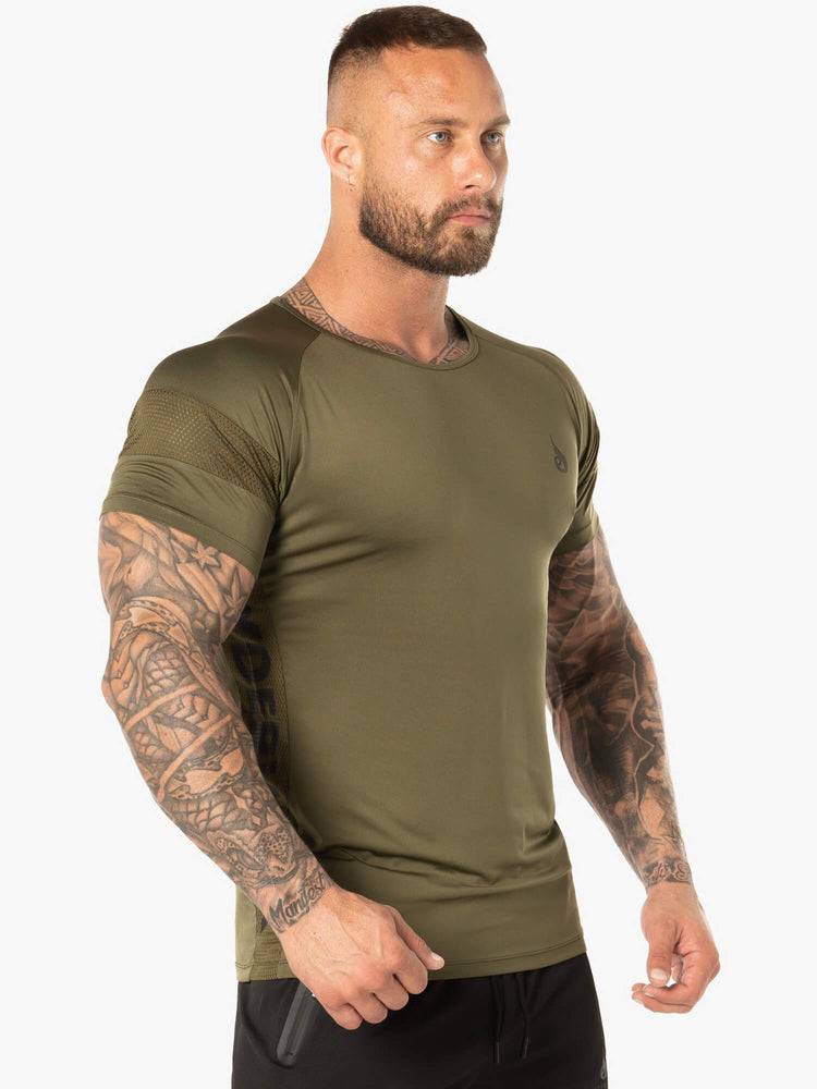 Khaki Ryderwear Men T Shirts Evo Men's T Shirts | AU1223RW