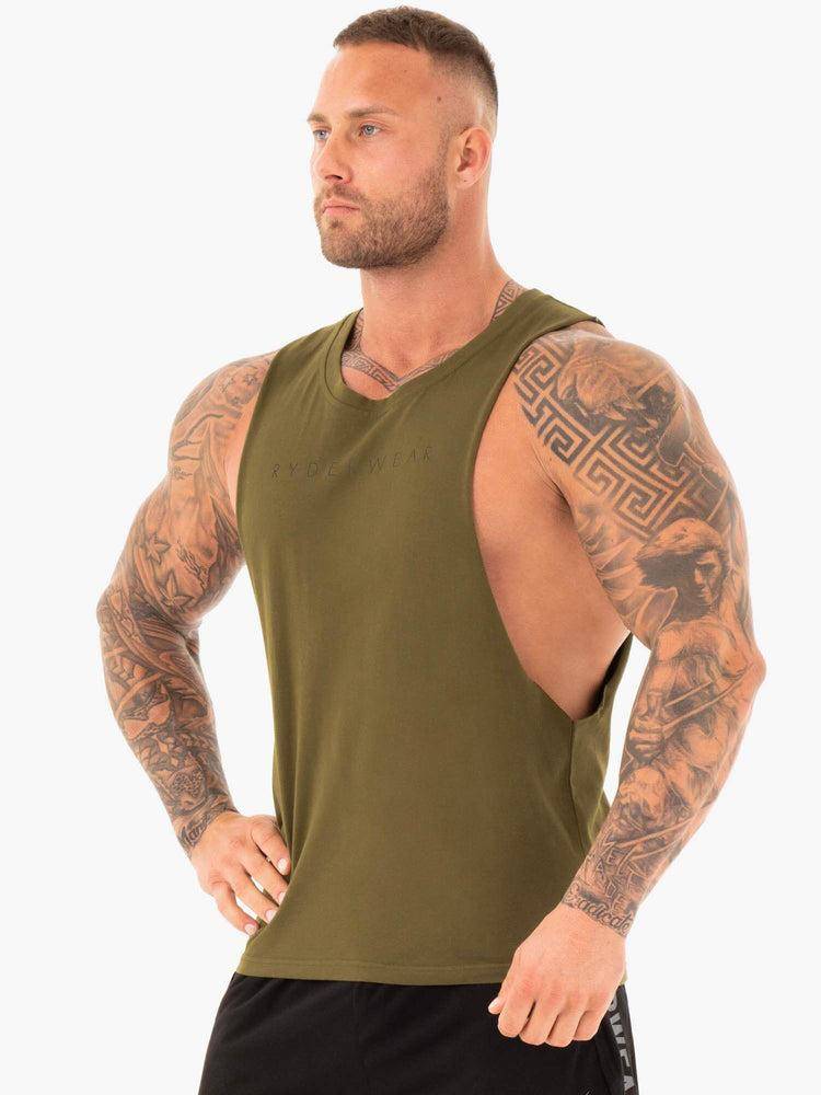 Khaki Ryderwear Men Tanks Active Cotton Baller Tank Men's Tanks | AU1057ZG