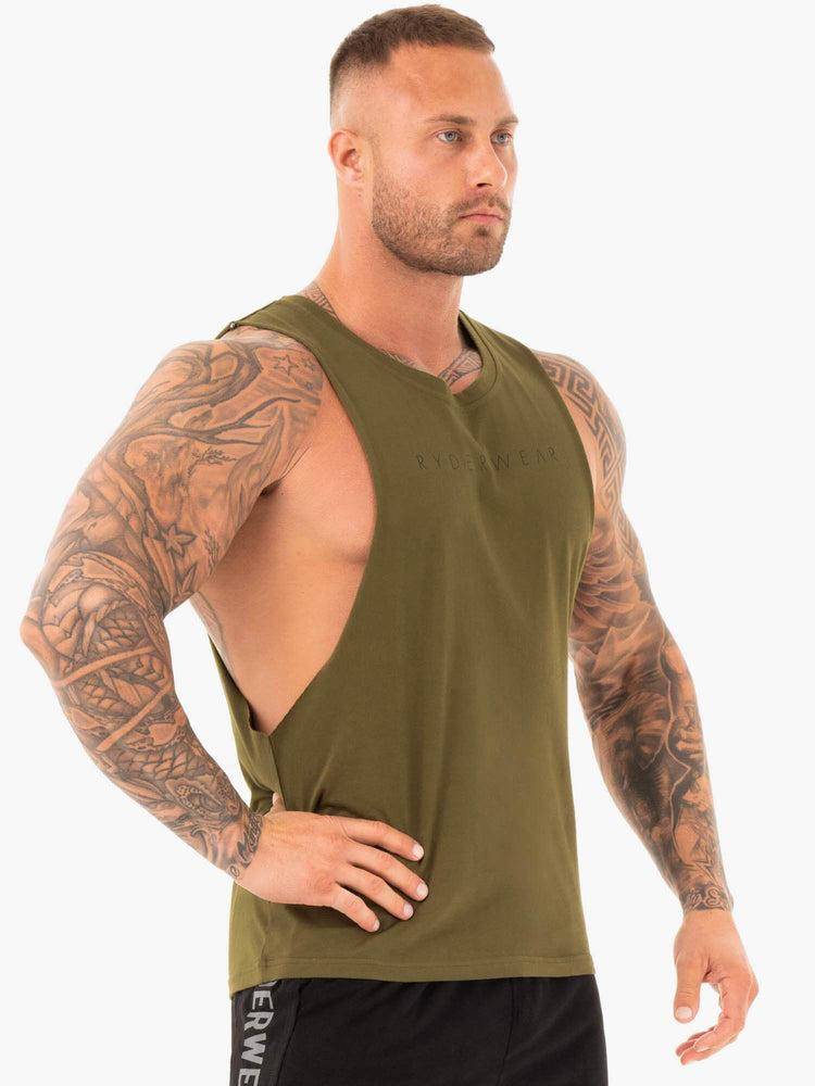 Khaki Ryderwear Men Tanks Active Cotton Baller Tank Men's Tanks | AU1057ZG