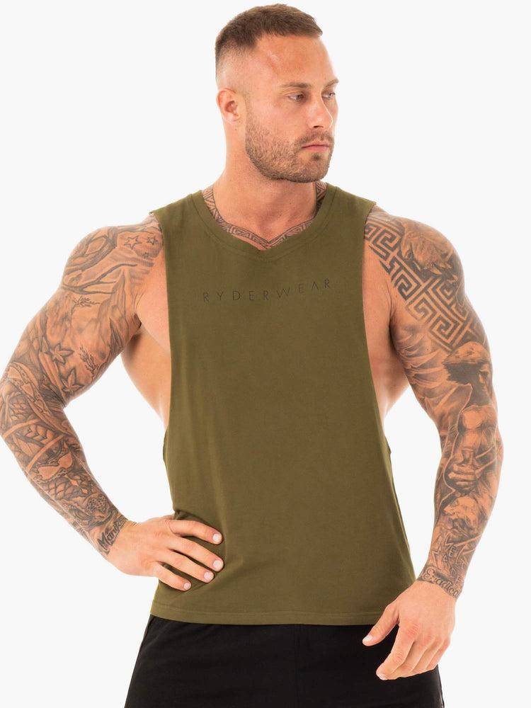 Khaki Ryderwear Men Tanks Active Cotton Baller Tank Men\'s Tanks | AU1057ZG