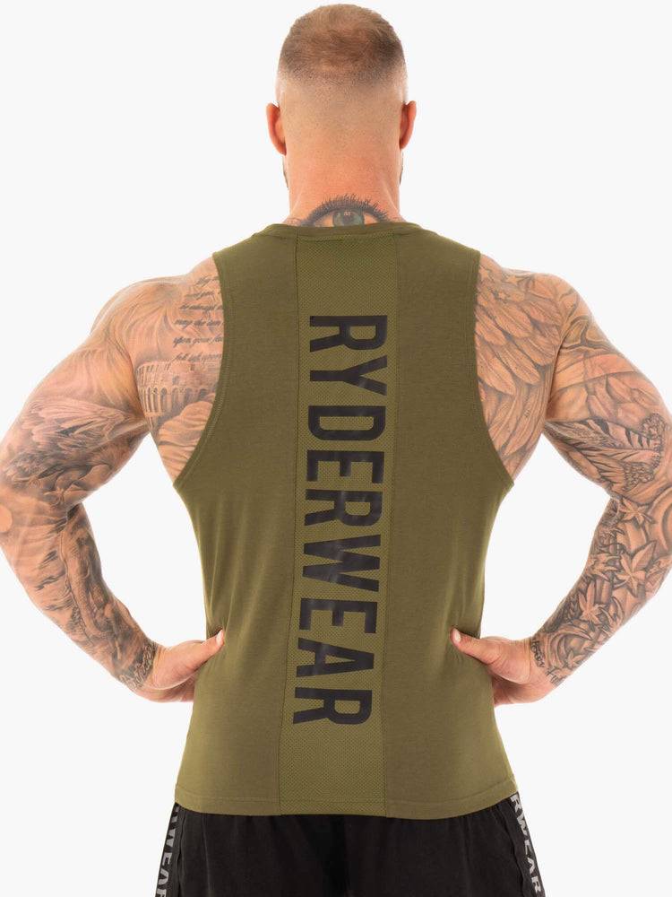 Khaki Ryderwear Men Tanks Athletic Cut Tank Men's Tanks | AU1061BC