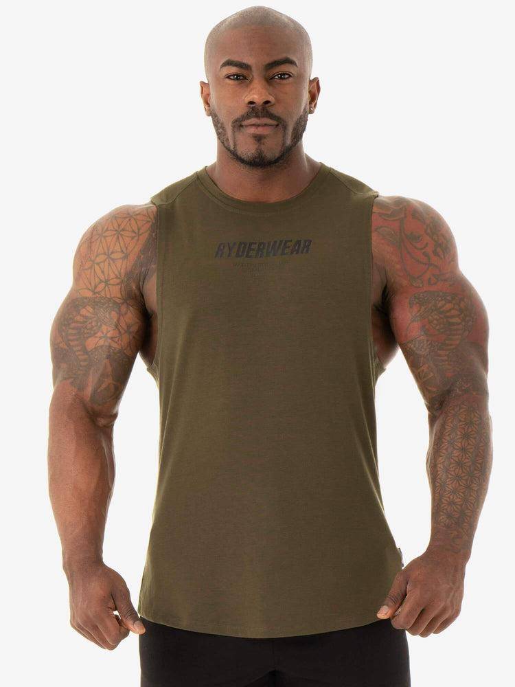 Khaki Ryderwear Men Tanks Core Baller Tank Men\'s Tanks | AU1080JJ