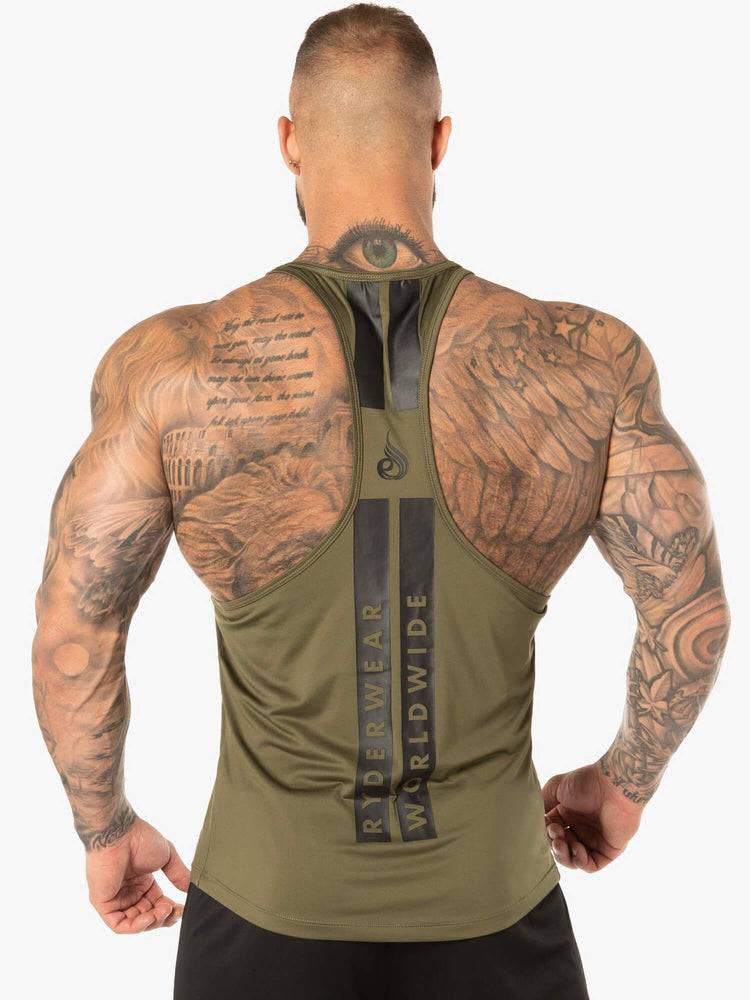 Khaki Ryderwear Men Tanks Evo T-Back Stringer Tank Men's Tanks | AU1098OR