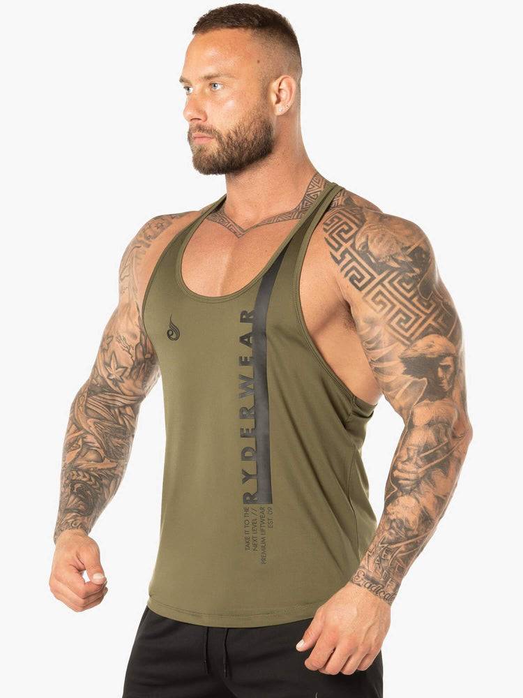 Khaki Ryderwear Men Tanks Evo T-Back Stringer Tank Men's Tanks | AU1098OR