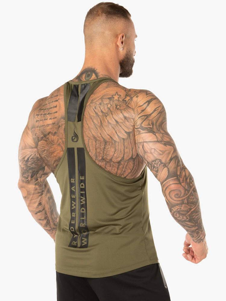 Khaki Ryderwear Men Tanks Evo T-Back Stringer Tank Men's Tanks | AU1098OR