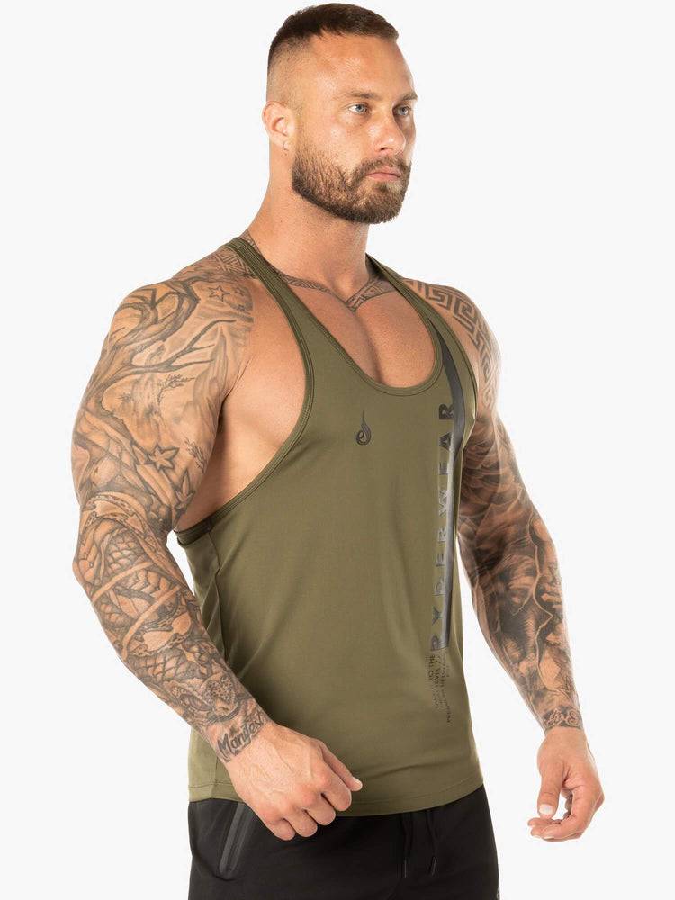 Khaki Ryderwear Men Tanks Evo T-Back Stringer Tank Men's Tanks | AU1098OR