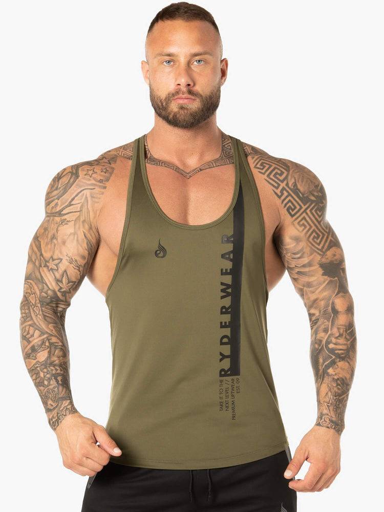 Khaki Ryderwear Men Tanks Evo T-Back Stringer Tank Men\'s Tanks | AU1098OR