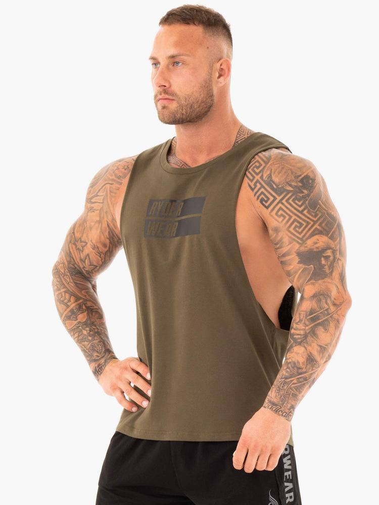 Khaki Ryderwear Men Tanks Iron Baller Tank Men's Tanks | AU1134LH