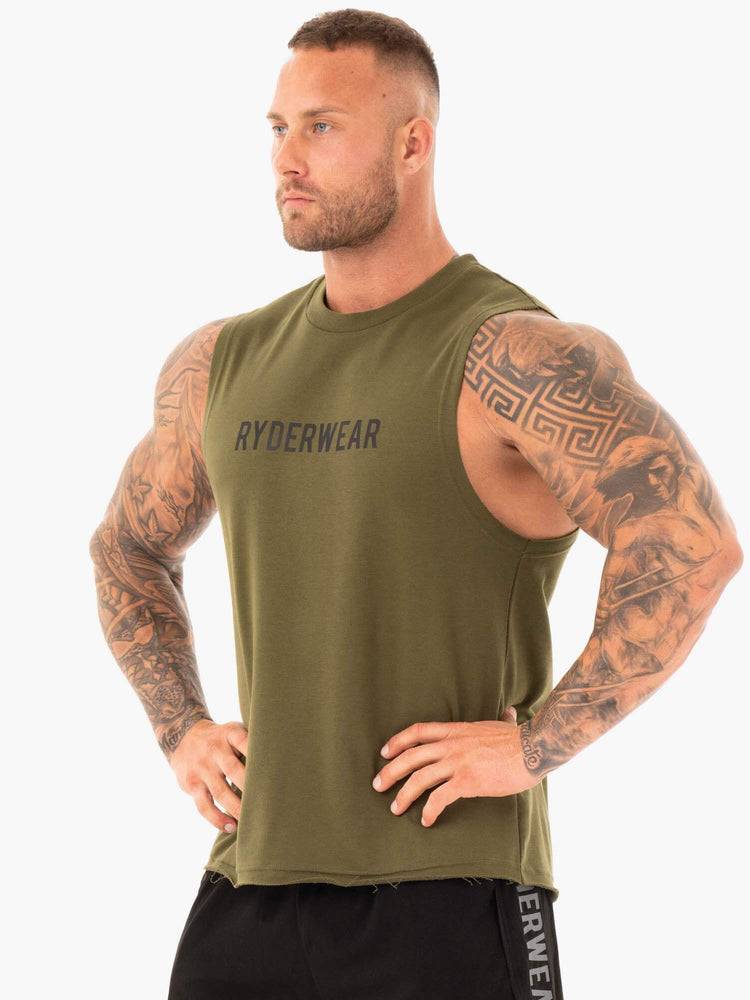 Khaki Ryderwear Men Tanks Performance Baller Tank Men's Tanks | AU1159KI