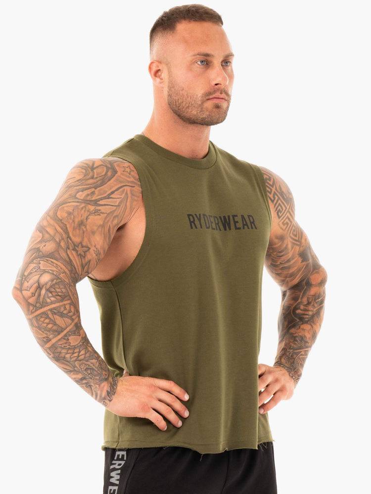 Khaki Ryderwear Men Tanks Performance Baller Tank Men's Tanks | AU1159KI