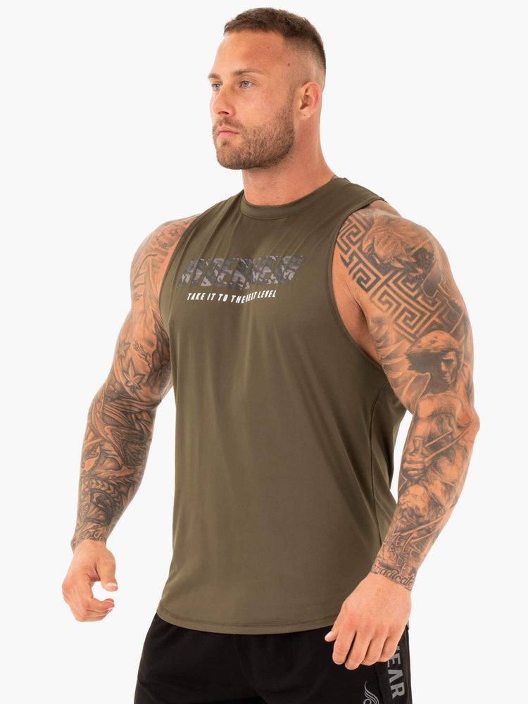 Khaki Ryderwear Men Tanks Strength Baller Tank Men's Tanks | AU1177PQ