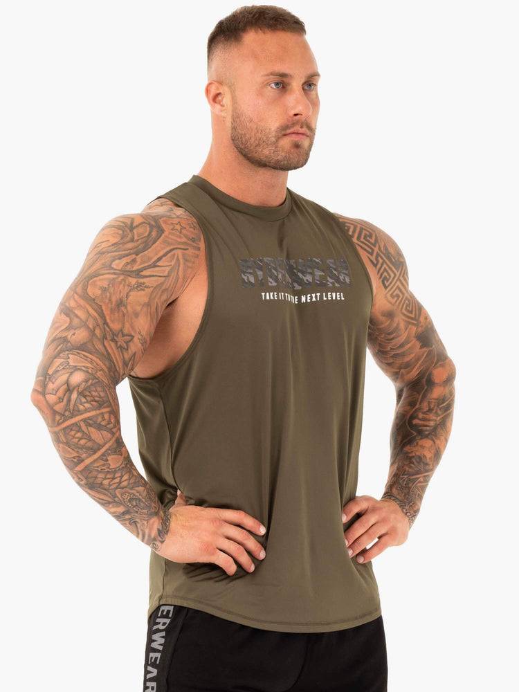 Khaki Ryderwear Men Tanks Strength Baller Tank Men's Tanks | AU1177PQ