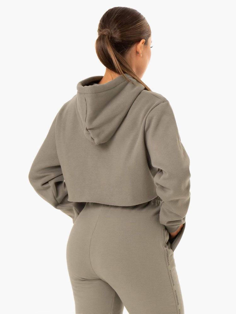 Khaki Ryderwear Women Hoodie Base Pullover Women's Hoodie | AU1665RW