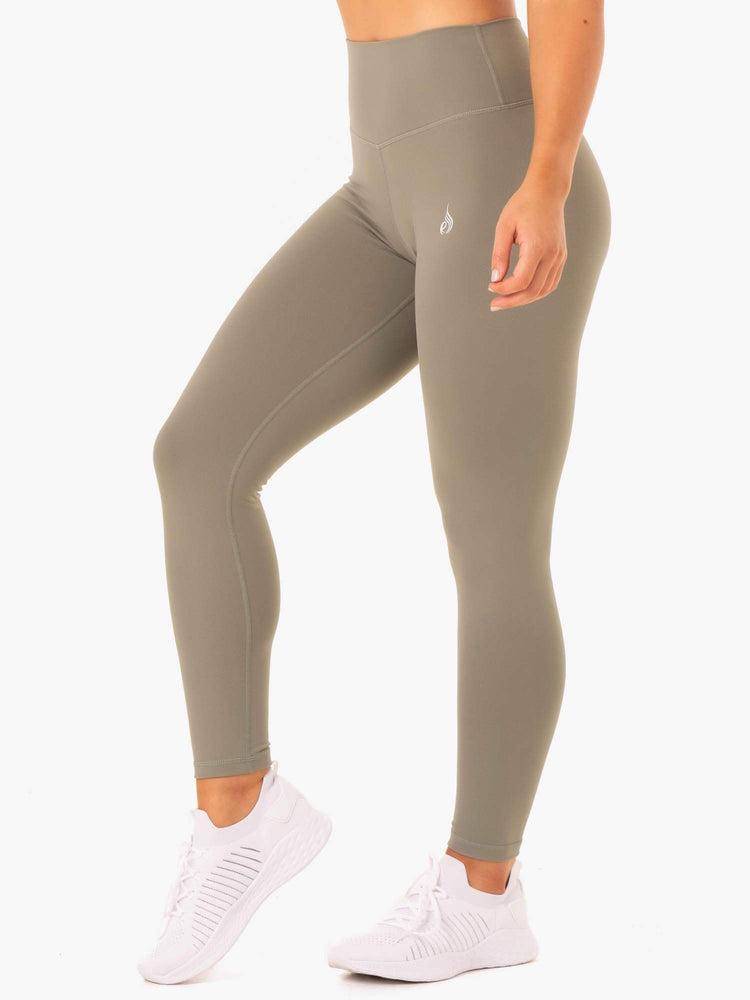 Khaki Ryderwear Women Leggings Base Full Length High Waisted Women's Leggings | AU1877IS