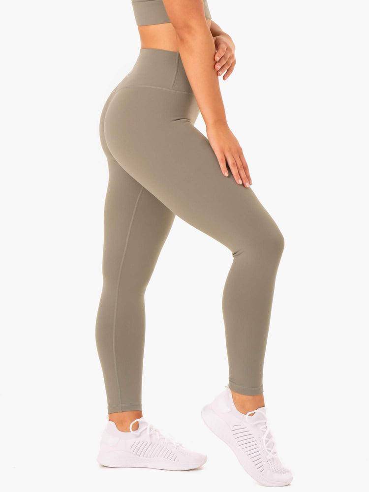 Khaki Ryderwear Women Leggings Base Full Length High Waisted Women's Leggings | AU1877IS