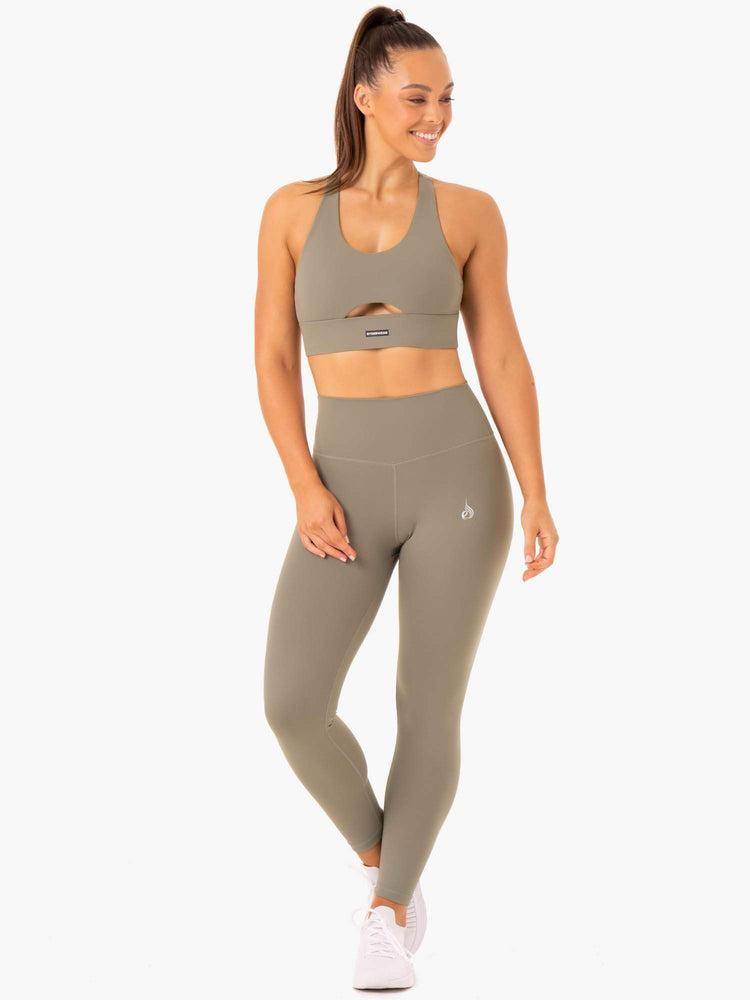 Khaki Ryderwear Women Leggings Base Full Length High Waisted Women's Leggings | AU1877IS